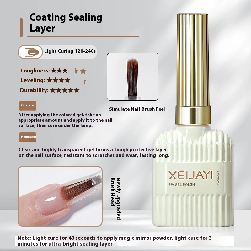 Glass Sealing Layer Reinforced Bottom Nail Tip Adhesive Wear Nail Polish Gel 7