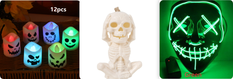 Halloween Skull Light LED Electronic Ghost Head Light Horror Decoration