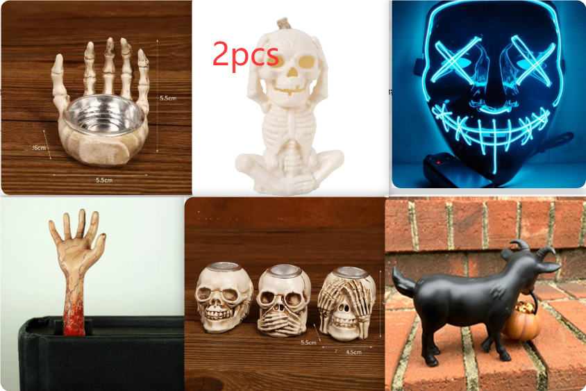 Halloween Skull Light LED Electronic Ghost Head Light Horror Decoration