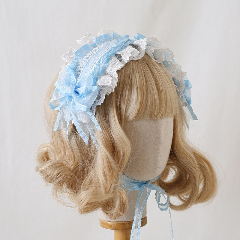 Versatile Color Blocked Bow Lace Headband