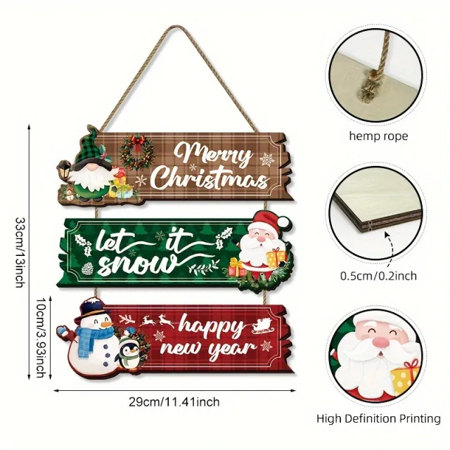 Santa Claus Wooden Ornaments Snowman And Reindeer Decorations Santa Claus Ornaments - Shop at LoveMi