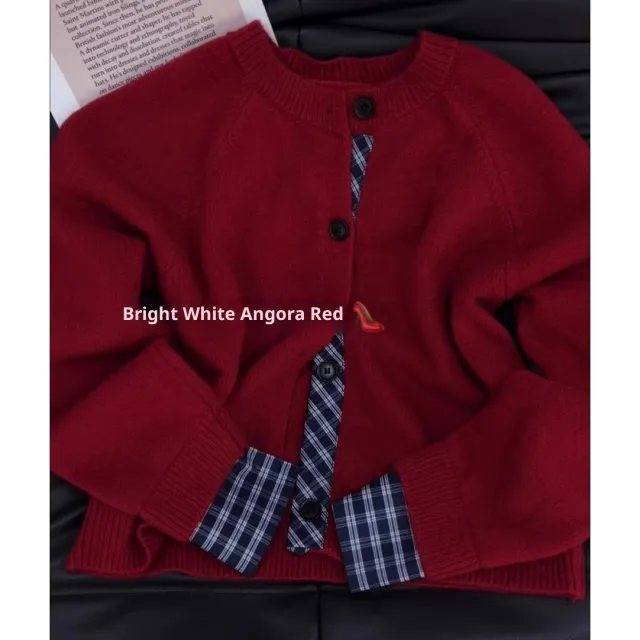 Autumn And Winter Korean Style High grade Knitted Cardigan Coat For Women Red - Shop at LoveMi
