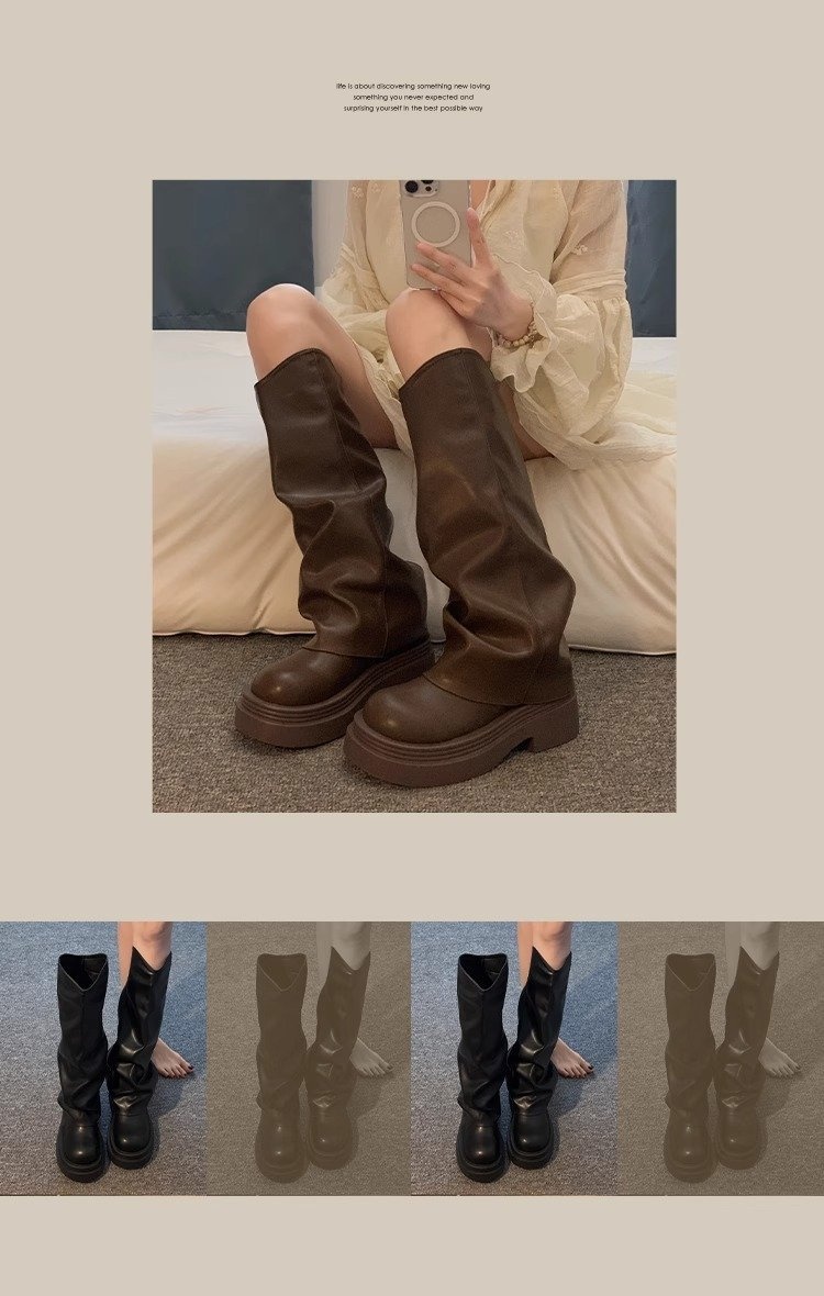 Women’s Platform Dress Boots – British Style Autumn/Winter