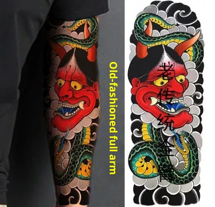 Full Arm Stickers Waterproof Men And Women Long-lasting Chest Back Flower Arm Tattoo Stickers 3