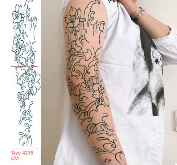 Full Arm Stickers Waterproof Men And Women Long-lasting Chest Back Flower Arm Tattoo Stickers 7
