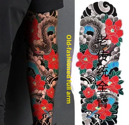 Full Arm Stickers Waterproof Men And Women Long-lasting Chest Back Flower Arm Tattoo Stickers 5