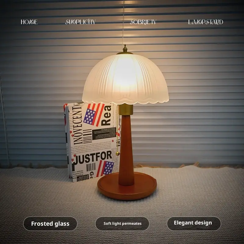Silent Style Walnut Colors Glass Lamp French High Sense