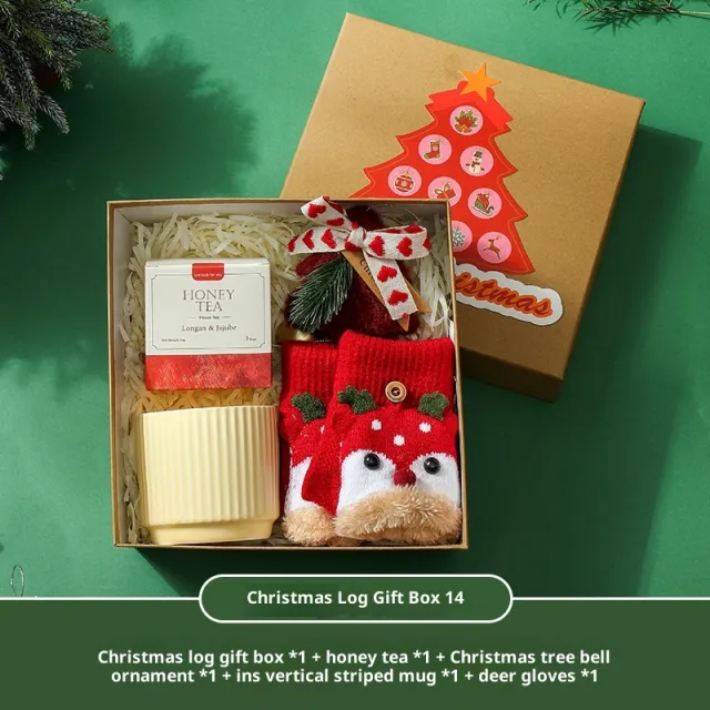 Kraft Paper Gift Box Christmas Eve Gift Bag Christmas Log Gift Box 14 - Shop at LoveMi