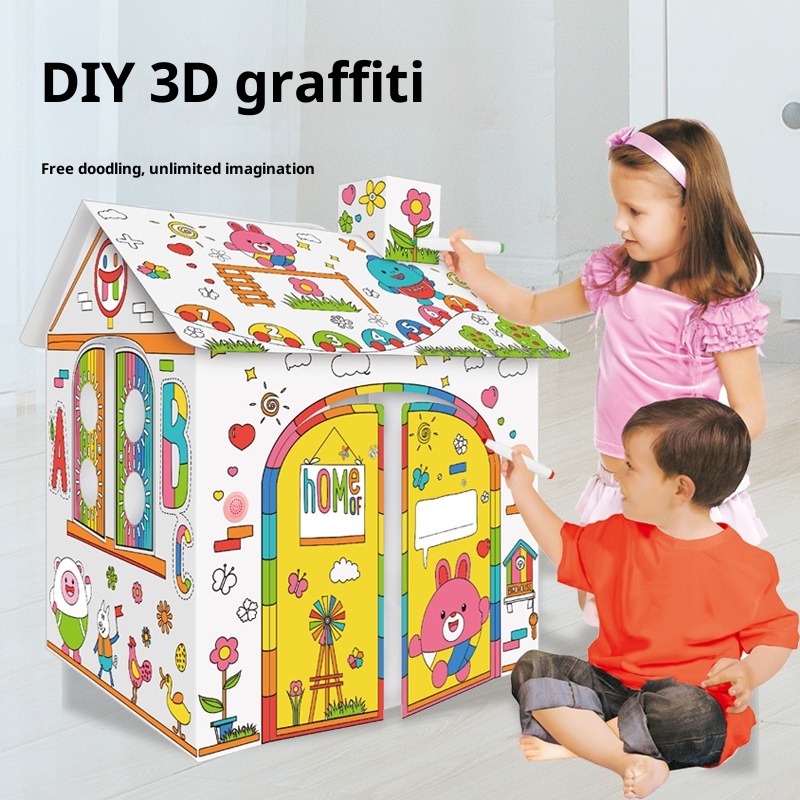 Handmade DIY Assembled Three-dimensional Carton Color Filling Toy Model