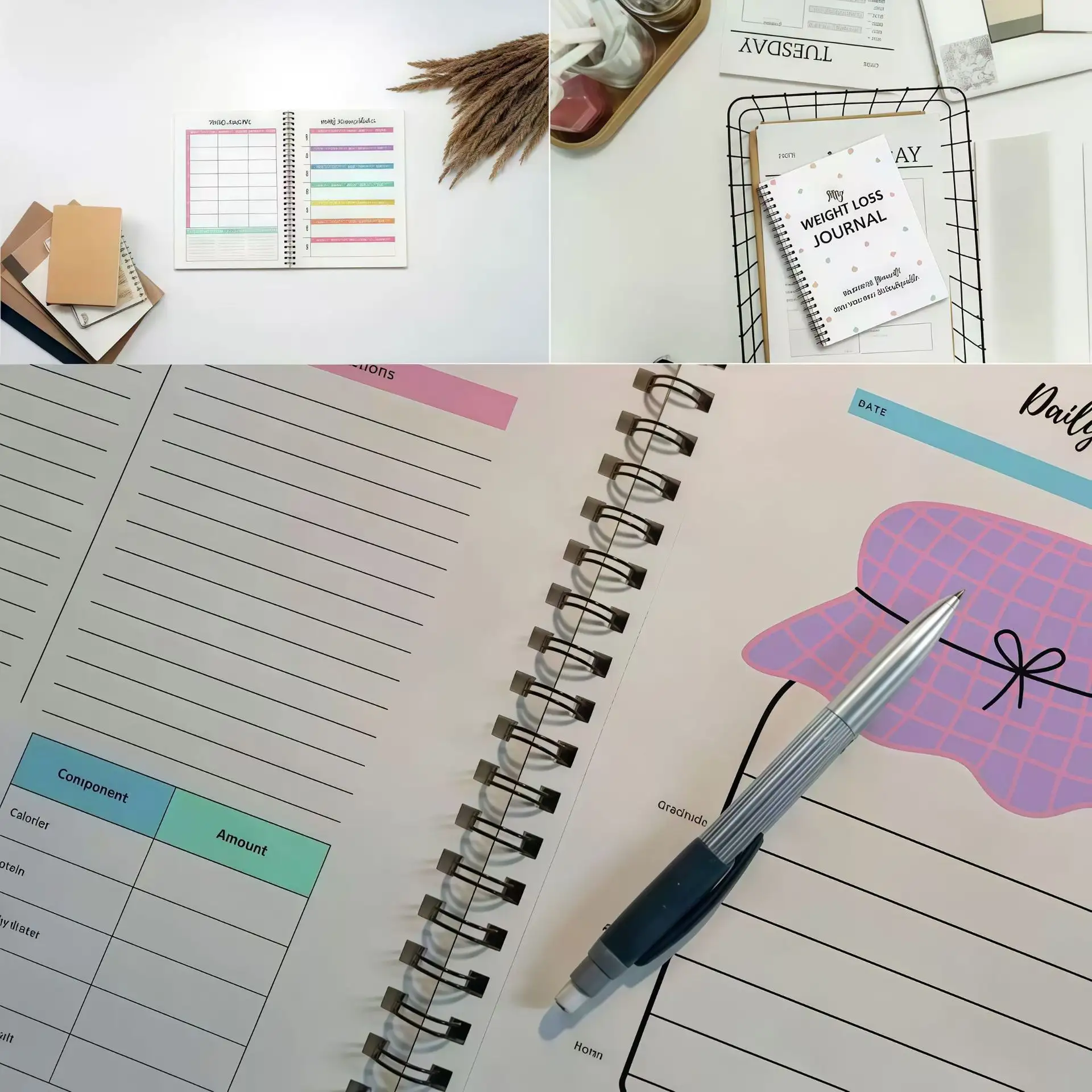 Household Portable Weight Loss Diary Plan Notebook