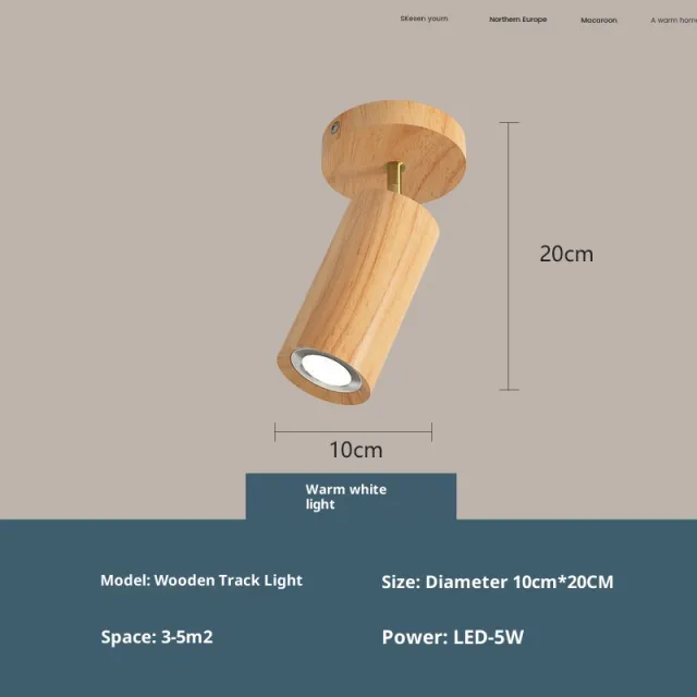 Simple Log Style Spotlight Lamp In The Living Room Bedroom Cloakroom Top Light Single Head - Shop at LoveMi