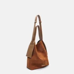 Lazy Commuter Shoulder Messenger Maillard Wear Suede Ear-hanging Tote Bag - Caramel Color In Stock-Large S - View 1