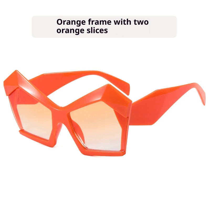 Cat's Eye Polygon Large Rim Sunglasses Female - Image 9