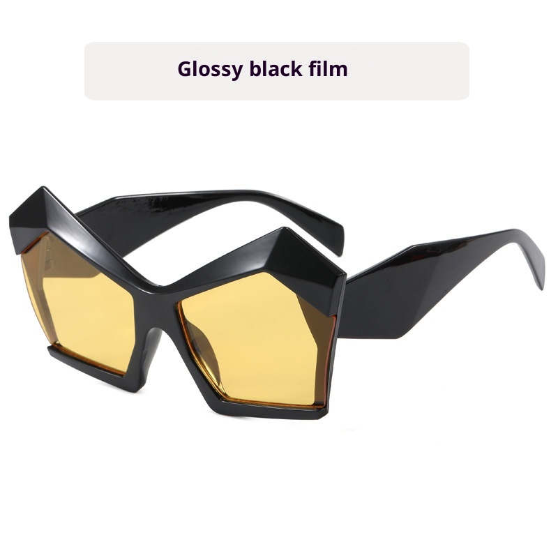 Cat's Eye Polygon Large Rim Sunglasses Female - Image 14