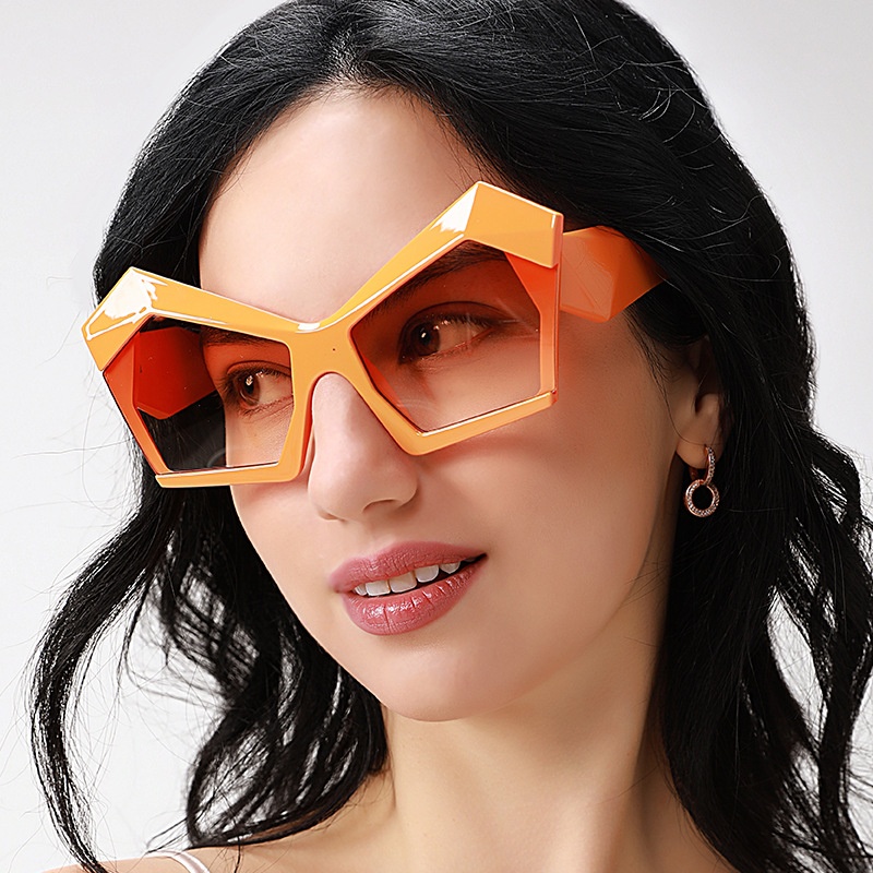 Cat's Eye Polygon Large Rim Sunglasses Female - Image 6