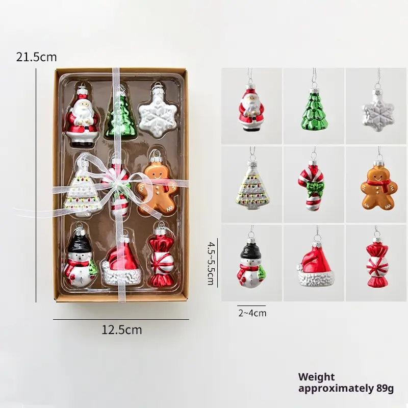 Christmas Decorative Glass Snowman Old Man Pendant