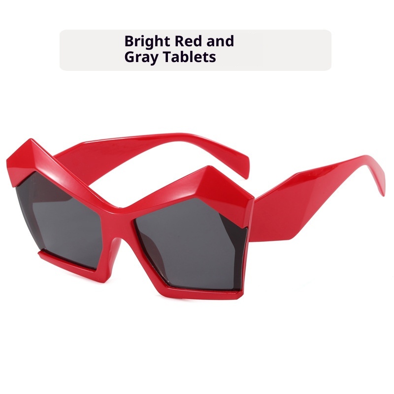 Cat's Eye Polygon Large Rim Sunglasses Female - Image 3