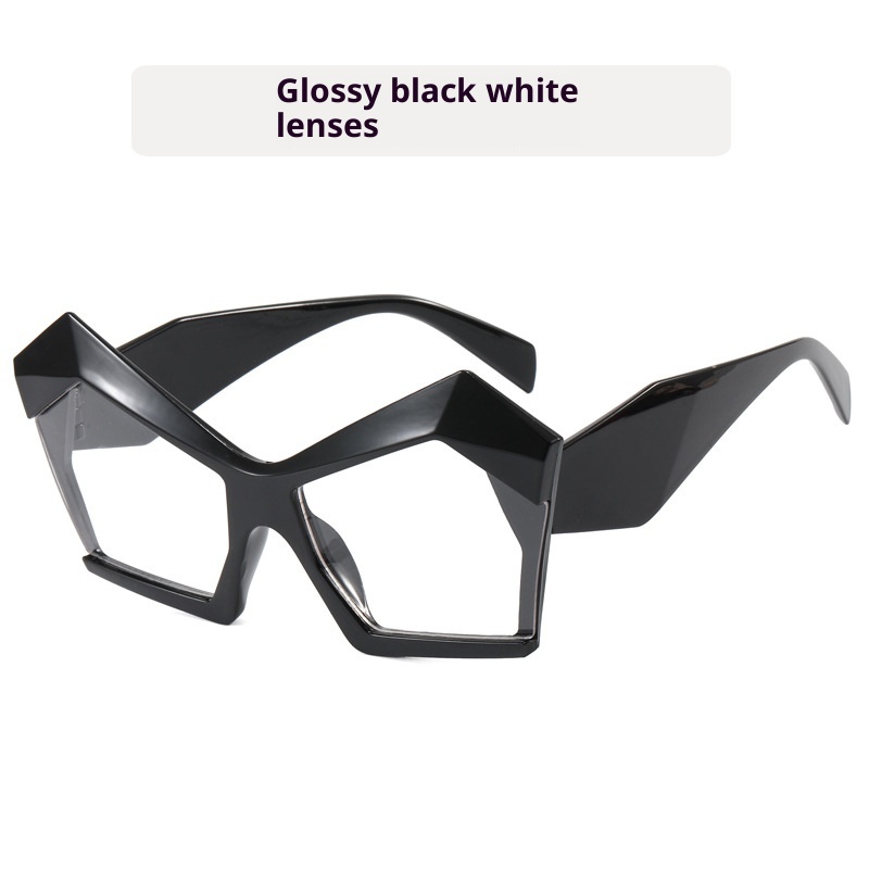 Cat's Eye Polygon Large Rim Sunglasses Female - Image 13