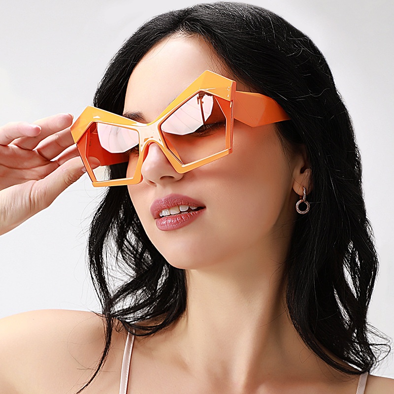 Cat's Eye Polygon Large Rim Sunglasses Female - Image 7