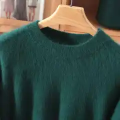 Half Height Round Neck Mink Fleece Fashionable Soft And Versatile Women's Fleece Sweater - Dark Green - View 1
