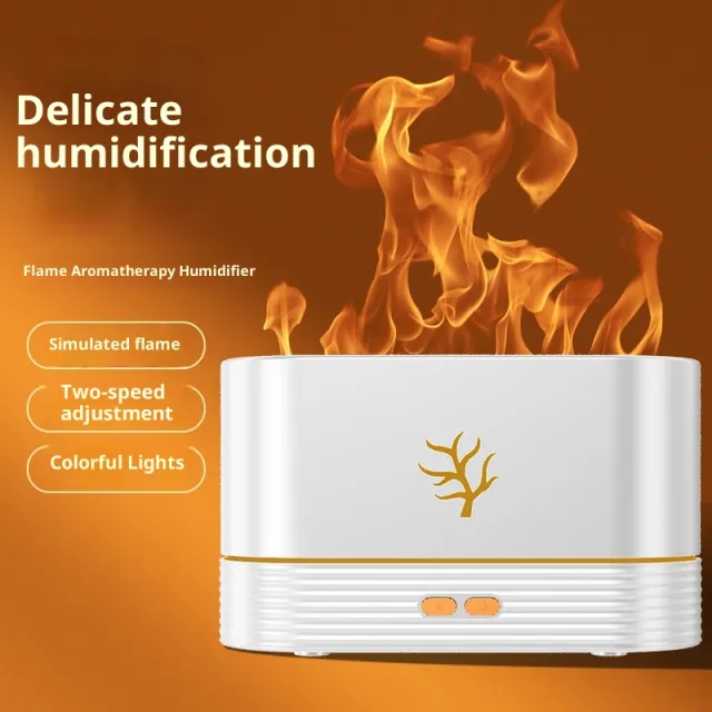 3D Simulation Flame Aroma Diffuser USB Home White - Shop at LoveMi