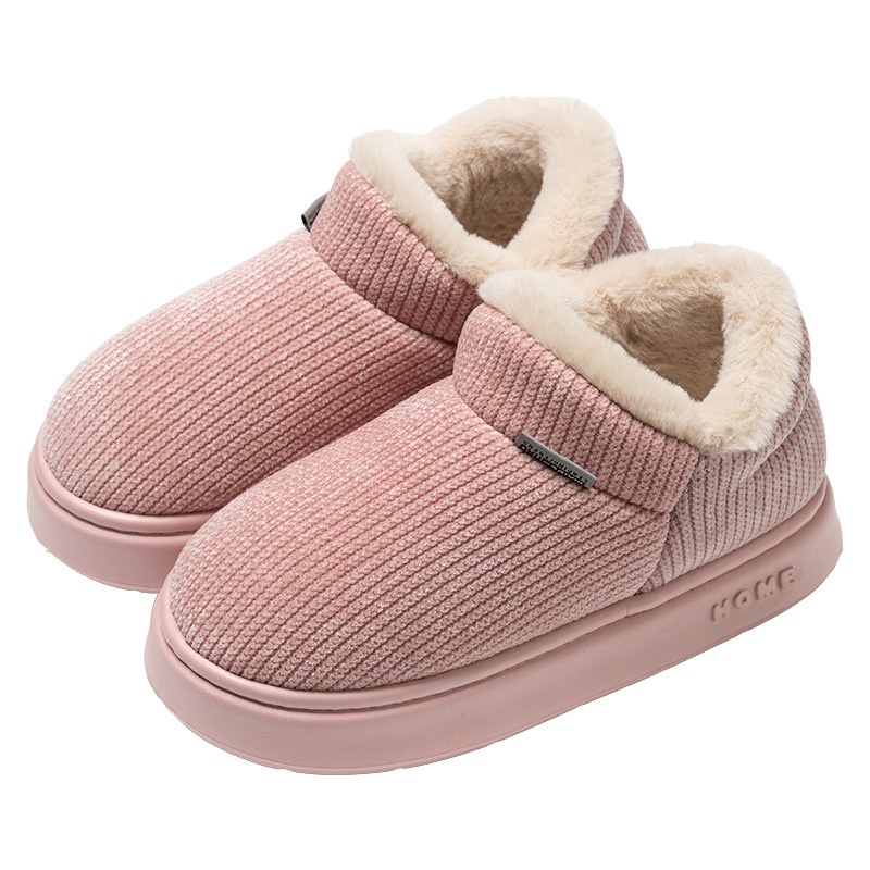 Ankle Wrap Cotton Slippers Women's Indoor Plush Thermal Non-slip Cotton-padded Shoes - Image 4