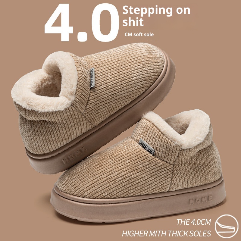 Ankle Wrap Cotton Slippers Women's Indoor Plush Thermal Non-slip Cotton-padded Shoes - Image 6