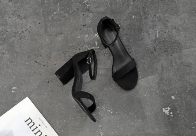 Chunky Heel Ankle strap Plus Size Plus sized Women's Shoes Black - Shop at LoveMi