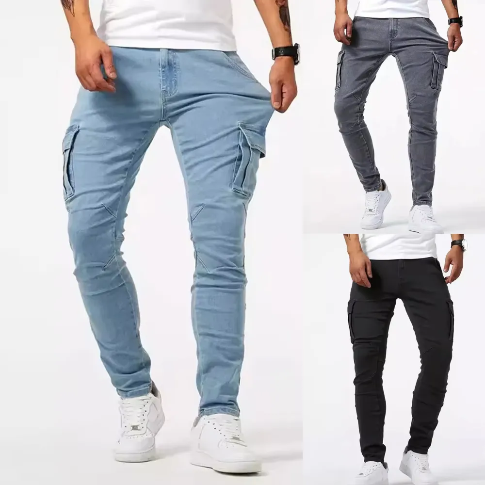 Man's Casual Cargo Pants Stylish Tide Brand Stretch Spring
