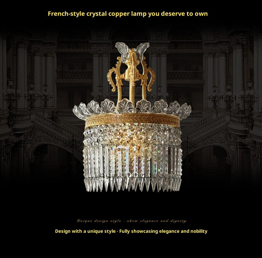 Dining Room Entrance Corridor Bedroom Copper Crystal Chandelier