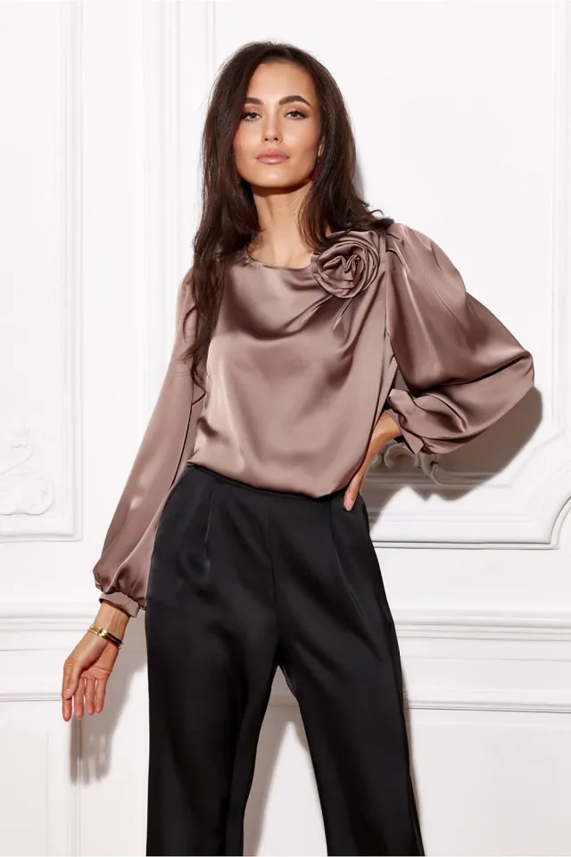 Women's Elegant Unique And Fashionable Shirt Top Brown - Shop at LoveMi