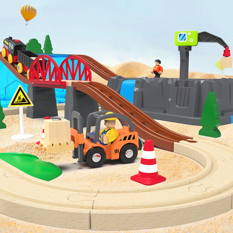 Wooden Track Train With Storage Box Toys - Image 1