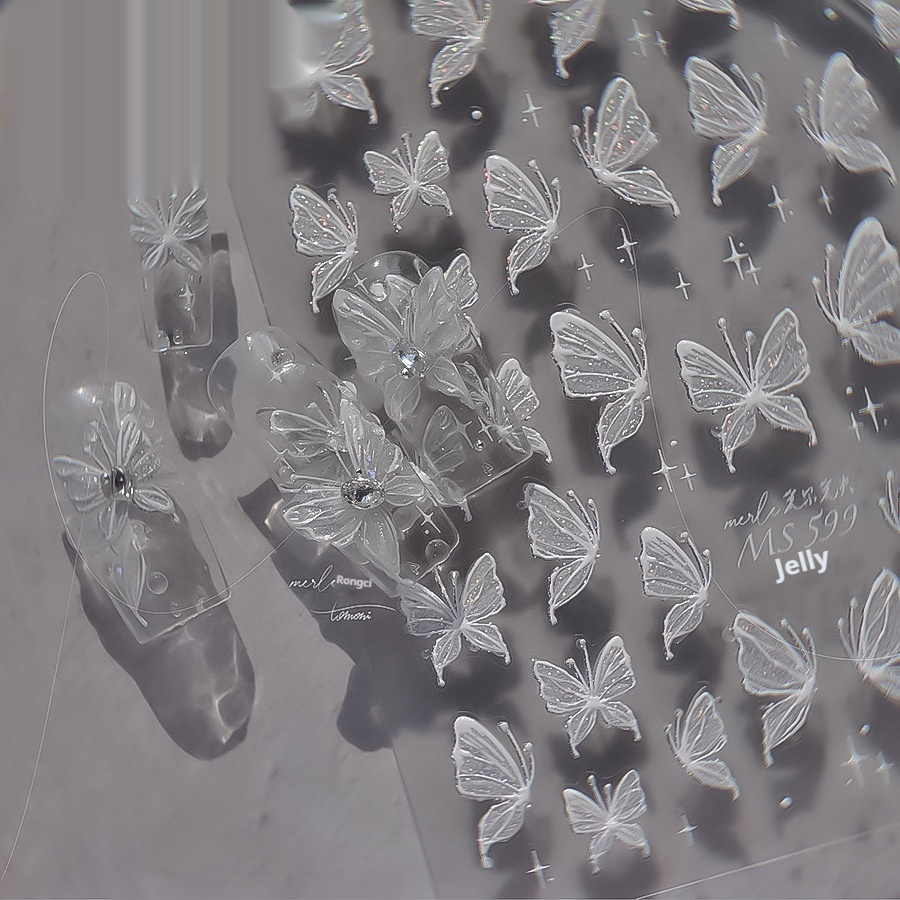 Jelly Manicure Streamer Rose Butterfly Decorative Sticker