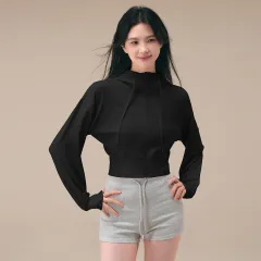 Hooded Yoga Clothing Top Women's Autumn New - Black - View 1