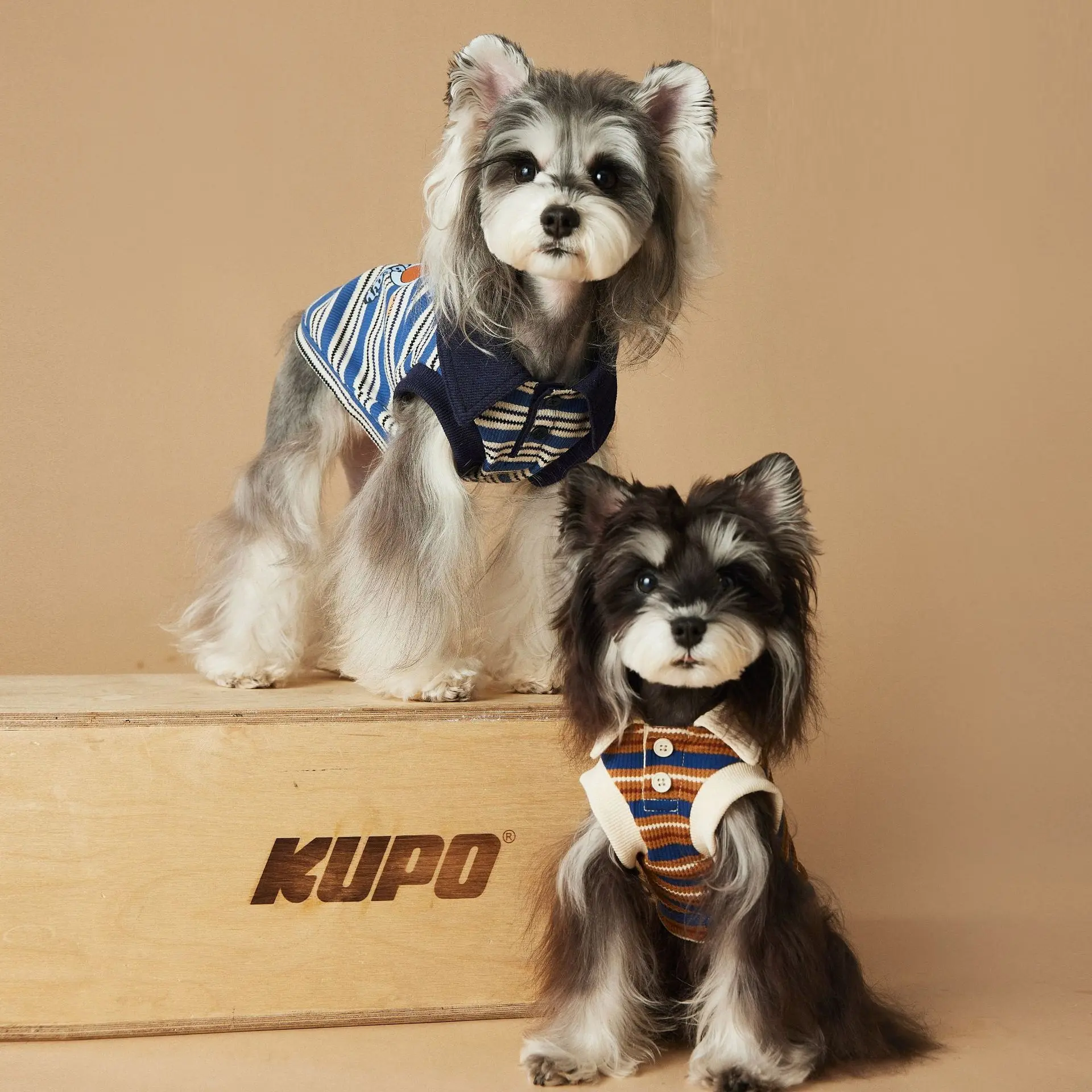 Tony Bear Dog Clothes Striped Polo Shirt