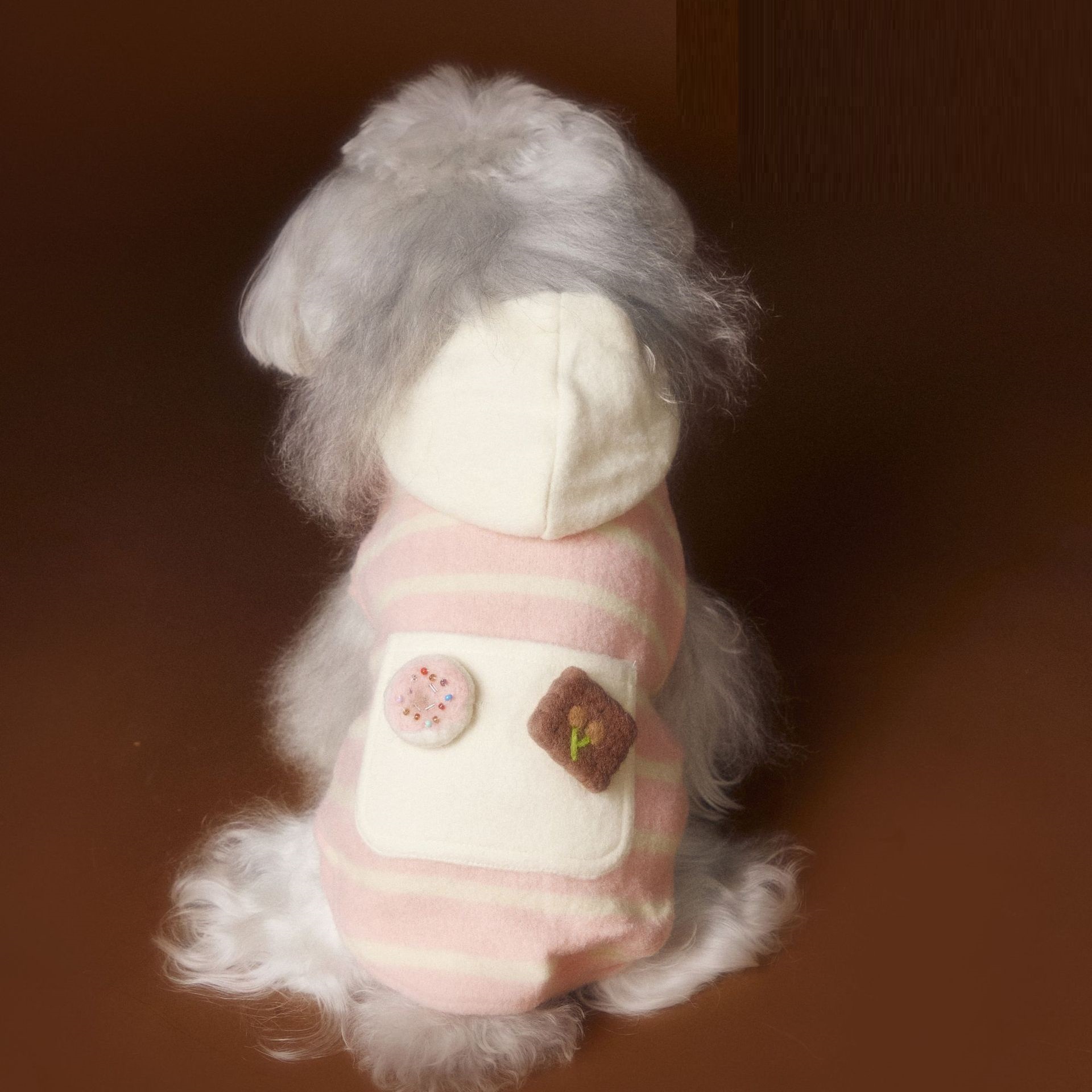 Pet Clothes Autumn And Winter Cute Felt Biscuit Sweater