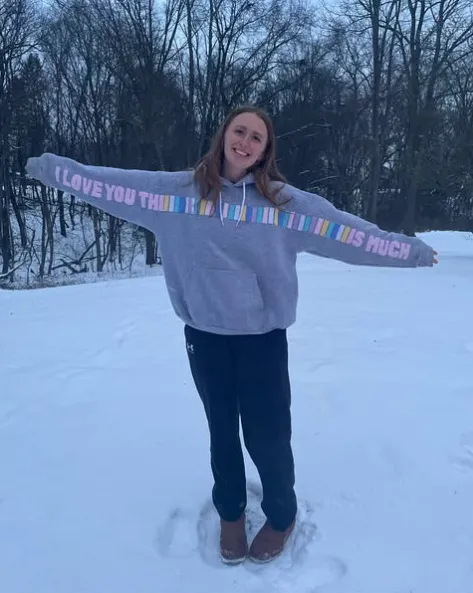 Rainbow Bar Printed Hoodie Retro Long-sleeved Sweater - Gray