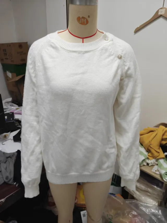 Women's Casual Cardigan Button Knitted Sweater White - Shop at LoveMi