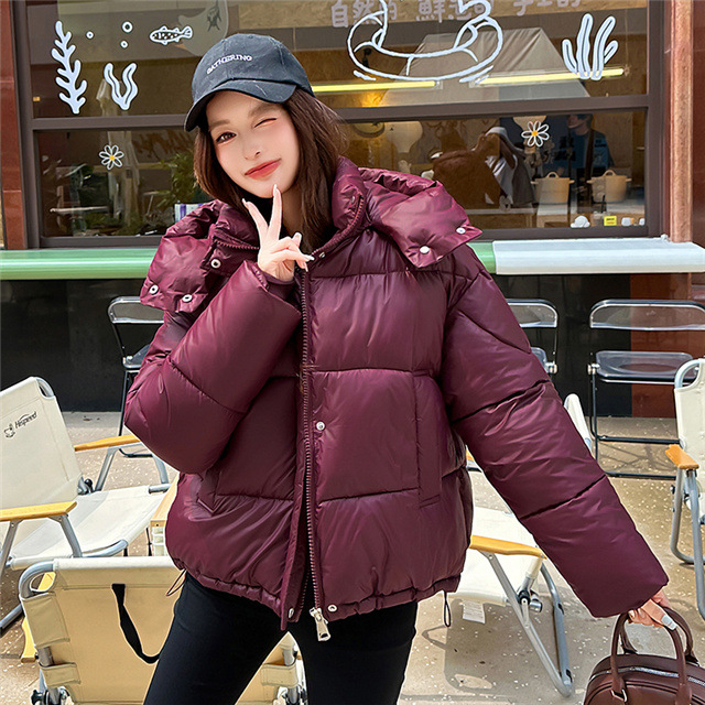 Women's Clothing Graceful Stand Collar Hooded Cotton Jacket - Image 2