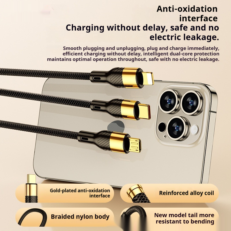 240W Super Fast Charge Suit Three-in-one Three-in-one Data Cable