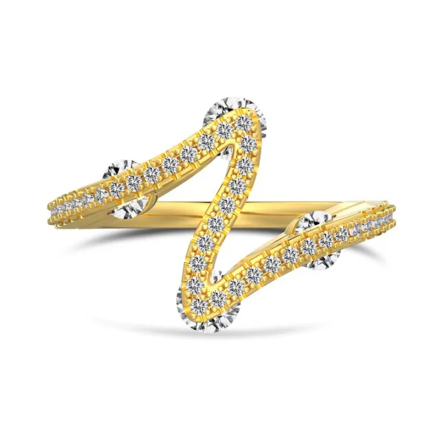 S925 Sterling Silver Ring Refined Zircon Design High Sense Gold - Shop at LoveMi