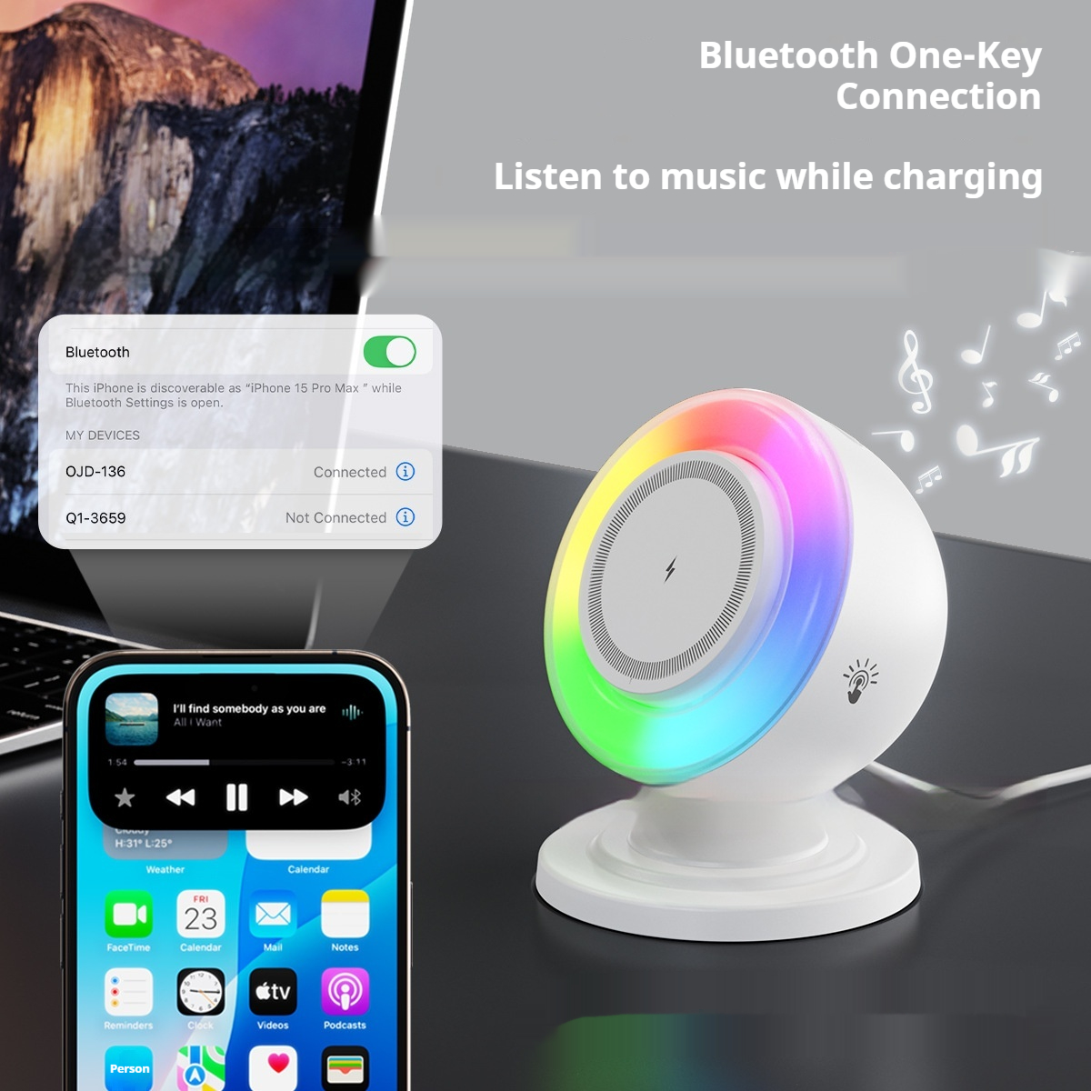Multi-functional Three-in-one Wireless Charger