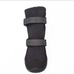 Winter Warm Dog Boots Thickened Long Velvet - Black - View 1