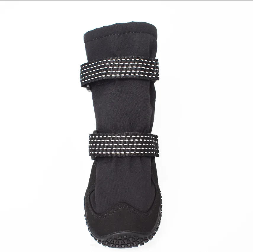 Winter Warm Dog Boots Thickened Long Velvet - Black