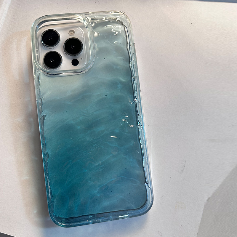 New Ins Faded Blue Water Pattern Phone Case