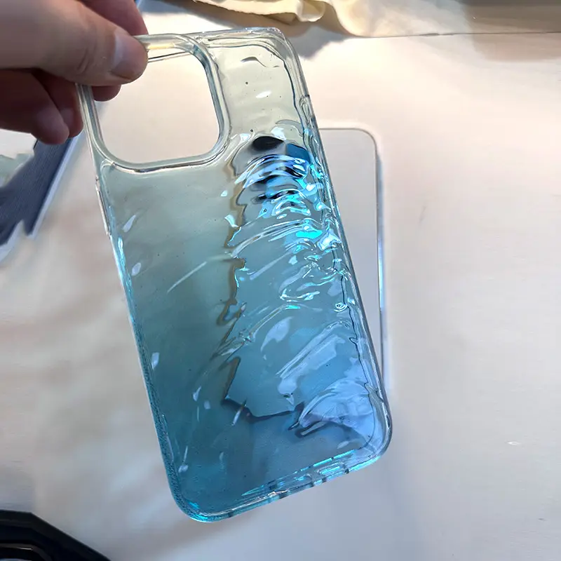 New Ins Faded Blue Water Pattern Phone Case