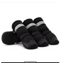 Extended Medium Large Dog Dog Shoes - Black Waterproof - View 1