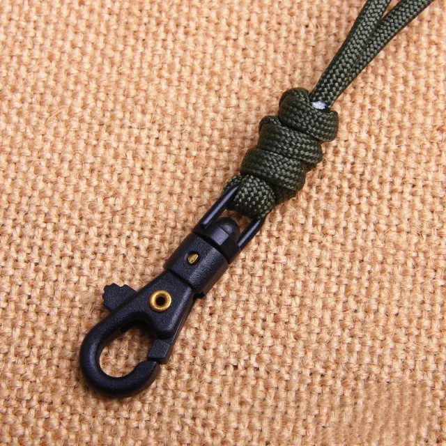Hand woven Keychain Lanyard Flashlight Rope Neck Rope Core Parachute Cord Woven Lanyard Black - Shop at LoveMi