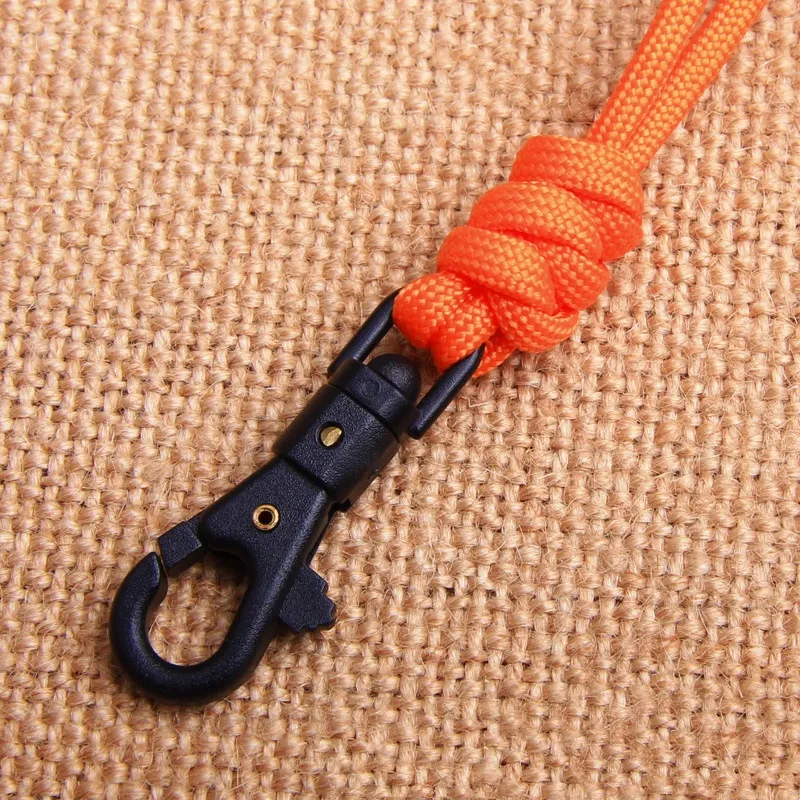Hand-woven Keychain Lanyard Flashlight Rope Neck Rope Core Parachute Cord Woven Lanyard - Orange