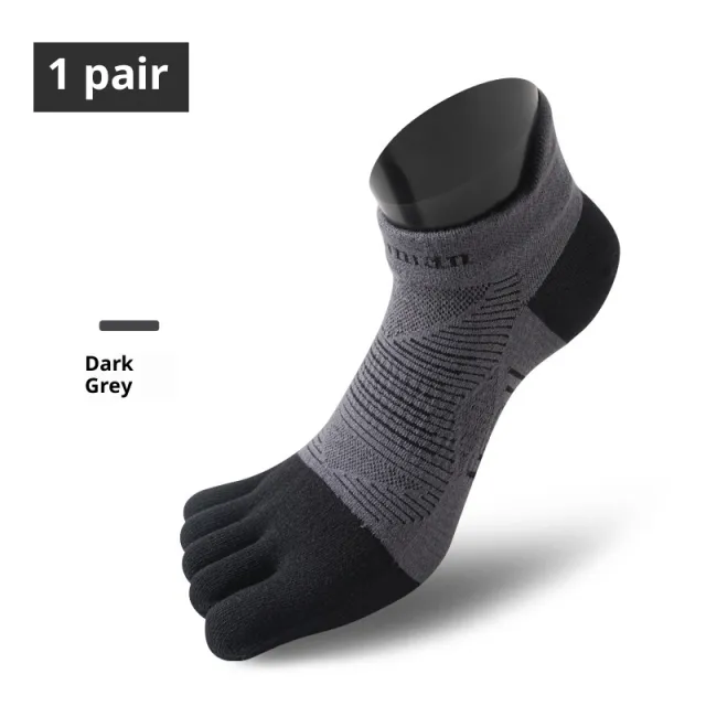 Running Tier Wear resistant Thin Quick drying Split Toe Athletic Socks Dark Gray - Shop at LoveMi